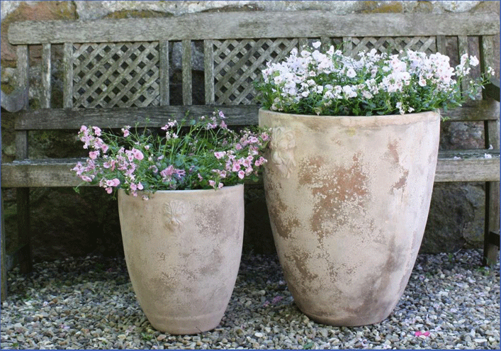18108 antik terracotta krukker grama design Gulv til sort køkken